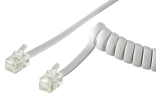 GOOBAY καλώδιο τηλεφώνου 68601, spiral, RJ10 4P4C, CCA, 4m, λευκό 68601