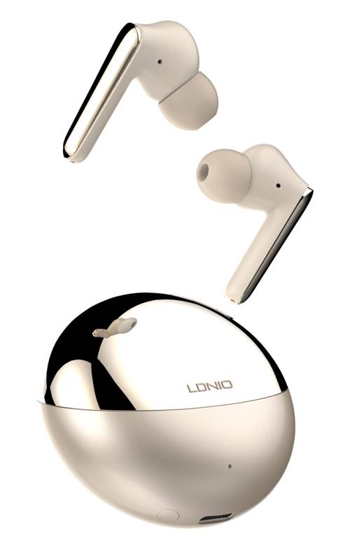 LDNIO earphones με θήκη φόρτισης T01, True Wireless, HiFi, Φ10mm, χρυσά 6933138600689