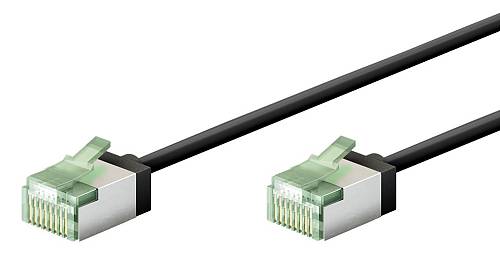 GOOBAY καλώδιο δικτύου 74351, CAT 8.1 U/FTP, ultra slim, copper, 40Gbps, 0.25m, μαύρο 74351