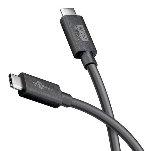 GOOBAY καλώδιο USB-C 74376, USB4, 240W, 80Gbps, 16K/60Hz, 1.2m, μαύρο 74376