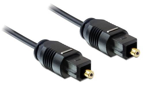 DELOCK καλώδιο ήχου Toslink 82879, gold plated, 2.2mm, 1m, μαύρο 82879