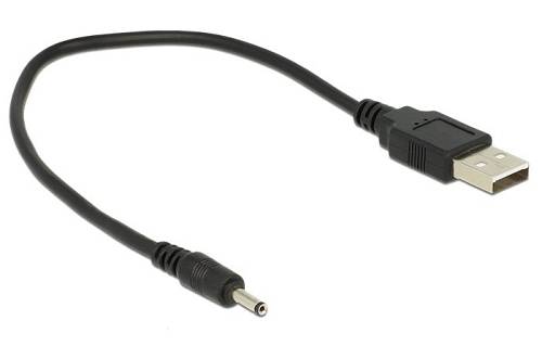 DELOCK καλώδιο USB σε DC 3.0 x 1.1mm 83793, 27cm, μαύρο 83793