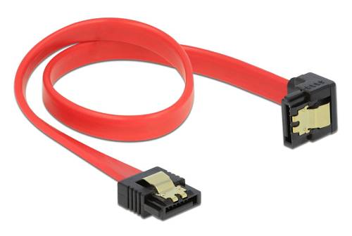 DELOCK καλώδιο SATA 83978, γωνιακό, 6Gb/s, 30cm, κόκκινο 83978