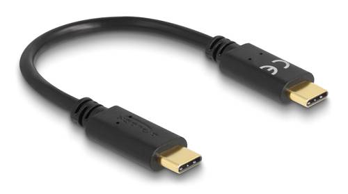 DELOCK καλώδιο USB-C 85356, PD 5A, 15cm, E-Marker, μαύρο 85356