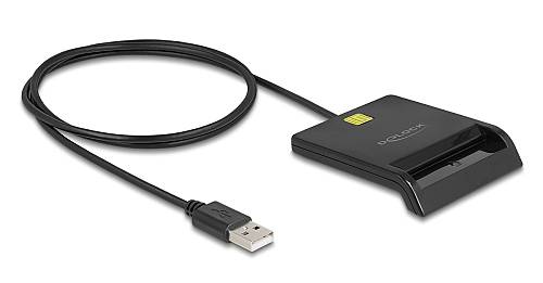 DELOCK card reader 91724 για smart card, USB σύνδεση, 480Mbps, μαύρο 91724