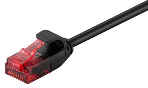 GOOBAY καλώδιο δικτύου 93713, CAT 6 U/UTP, slim, copper, 0.5m, μαύρο 93713