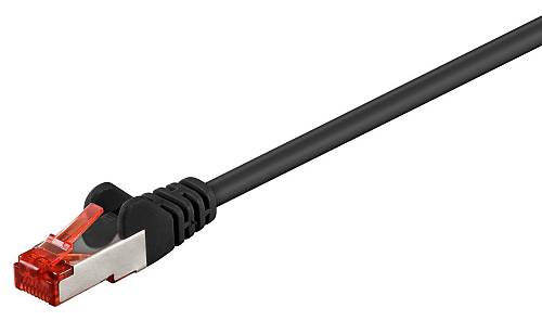 GOOBAY καλώδιο δικτύου 95458, CAT 6 S/FTP (PiMF), CCA, 0.25m, μαύρο 95458