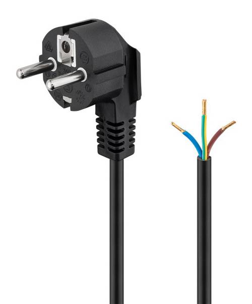 GOOBAY καλώδιο τροφοδοσίας 96034, γωνιακό, 1mm², 5m, μαύρο 96034