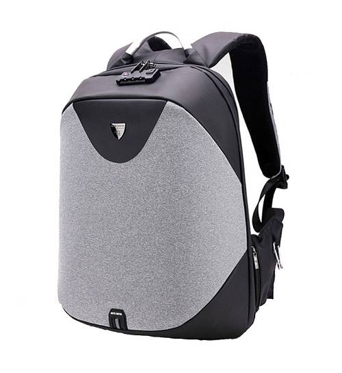 ARCTIC HUNTER τσάντα πλάτης B00208 με θήκη laptop 15.6", λουκέτο TSA, 24L, γκρι B00208-DG