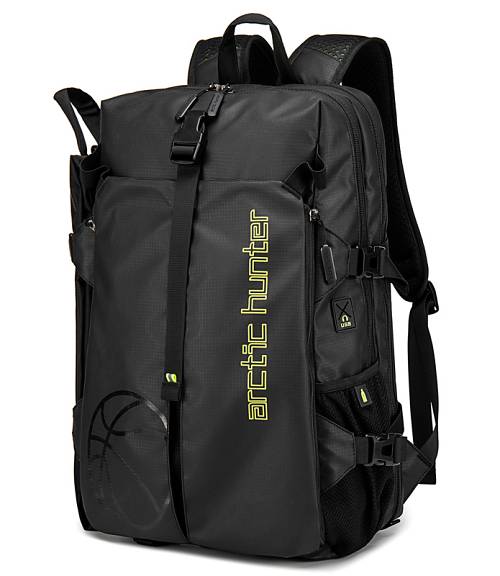 ARCTIC HUNTER τσάντα πλάτης B00391 με θήκη μπάλας & laptop, 26L, μαύρη B00391-BK