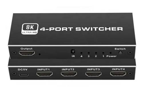 HDMI switch CAB-H149 με τηλεχειριστήριο, 4 σε 1, 8K/60Hz, μαύρο CAB-H149