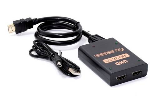 POWERTECH HDMI splitter CAB-H173, 1-in σε 2-out, 4K/30Hz, HDR/HDCP, μαύρο CAB-H173