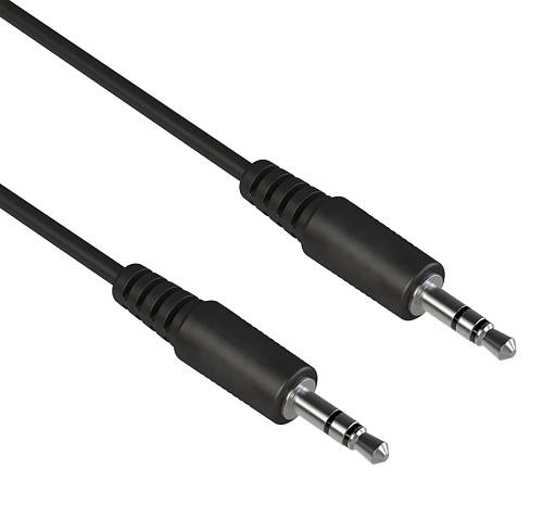 POWERTECH καλώδιο ήχου 3.5mm CAB-J056, AUX, nickel plated, 2m, μαύρο CAB-J056