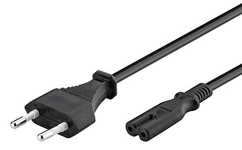 POWERTECH καλώδιο τροφοδοσίας CAB-P021 2pin, copper, 1.5m, μαύρο, 5τμχ CAB-P021