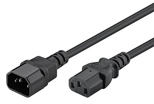 POWERTECH καλώδιο προέκτασης τροφοδοσίας CAB-P039, 3x 0.75mm², CCS, 1m, μαύρο CAB-P039