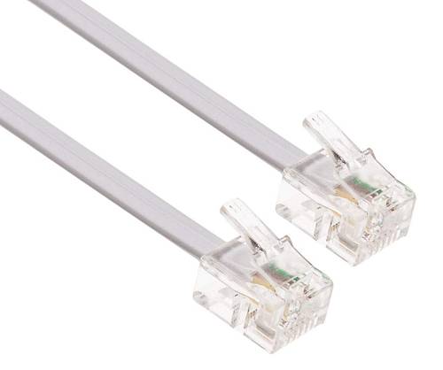 POWERTECH καλώδιο τηλεφώνου RJ11 6P4C CAB-T004, 5m, λευκό CAB-T004