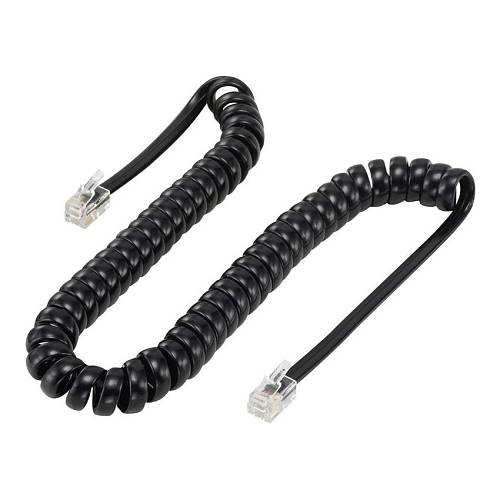 POWERTECH καλώδιο τηλεφώνου RJ10 4P4C CAB-T015, Spiral, 5m, μαύρο CAB-T015