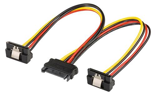 POWERTECH καλώδιο SATA 15pin male σε 2x 15pin female 90° CAB-W040 CAB-W040