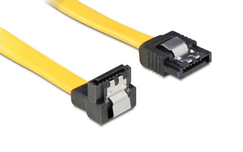 POWERTECH καλώδιο SATA CAB-W046, γωνιακό 90°, 6 Gb/s, 0.70m, κίτρινο CAB-W046