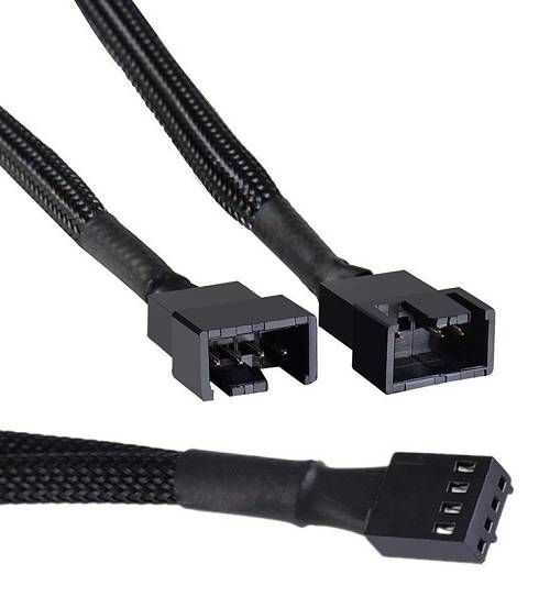POWERTECH καλώδιο 4-pin pwm σε 2x 4-pin pwm CAB-W048, 0.15m, μαύρο CAB-W048