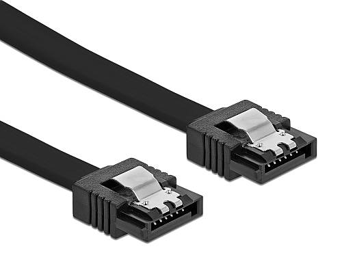 POWERTECH καλώδιο SATA III CAB-W050, 6 Gb/s, 0.50m, μαύρο CAB-W049