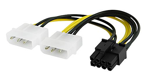 POWERTECH καλώδιο PCIe 8pin σε 2x molex 3pin CAB-W051, 0.15m CAB-W051