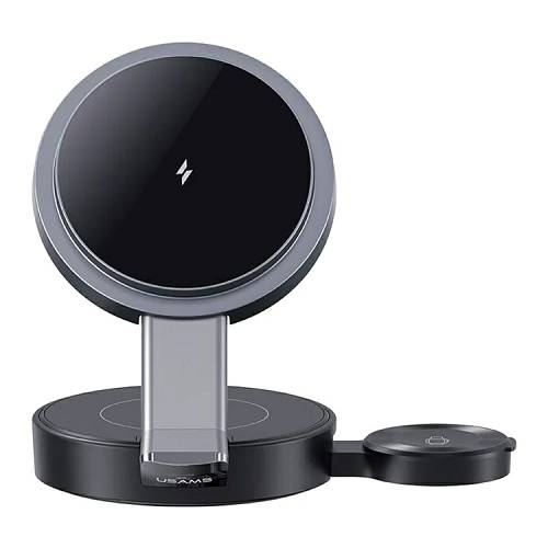 USAMS ασύρματος φορτιστής CD234, 3 σε 1, 15W, μαύρος CD234WXC01