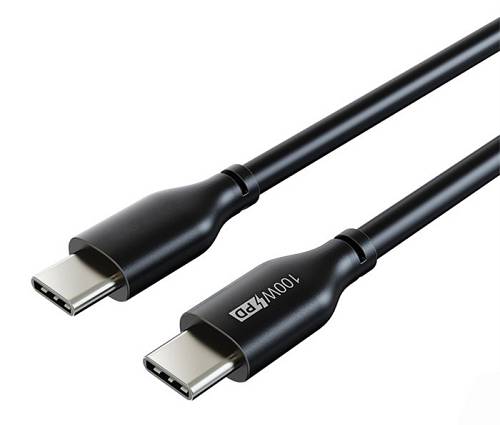 CABLETIME καλώδιο USB-C CT-CM100, 100W PD, E-MARK, 2m, μαύρο CT-CM100-PB