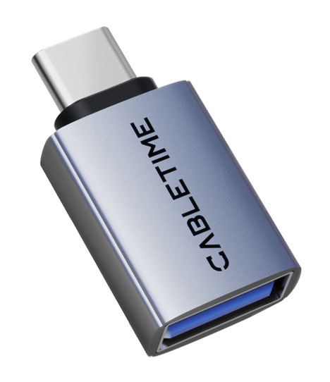 CABLETIME αντάπτορας USB-C σε USB CT-CMAF10-AG, 10Gbps, γκρι CT-CMAF10-AG