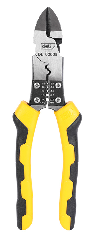 DELI πλαγιοκόφτης/απογυμνωτής καλωδίων DL102008, 1.0~2.6mm, 200mm DL102008