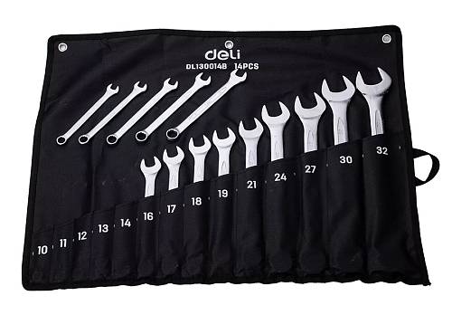 DELI σετ γερμανοπολύγωνα κλειδιά DL130014B, 10-32mm, 14τμχ DL130014B