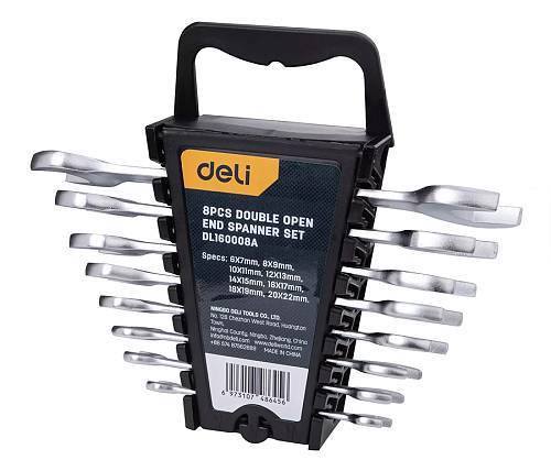 DELI σετ γερμανικά κλειδιά DL160008A, 6x7-20x22mm, 8τμχ DL160008A