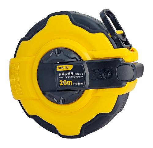 DELI μέτρο DL9920 με μηχανισμό αναδίπλωσης, fibreglass ταινία, 14.5mm x 20m DL9920