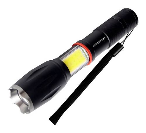 ESPERANZA φορητός φακός LED EOT070, 250lm, IPX3, zoom, με μαγνήτη, μαύρος EOT070