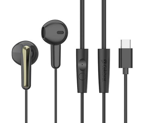 CELEBRAT earphones με μικρόφωνο G37, USB-C σύνδεση, 14.2mm, 1.2m, μαύρα G37-BK