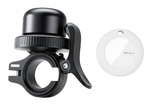 MILI κουδούνι ποδηλάτου με smart tag MiTag Duo, iOS & Android, Bluetooth tracker, μαύρο/λευκό HD-P16-B