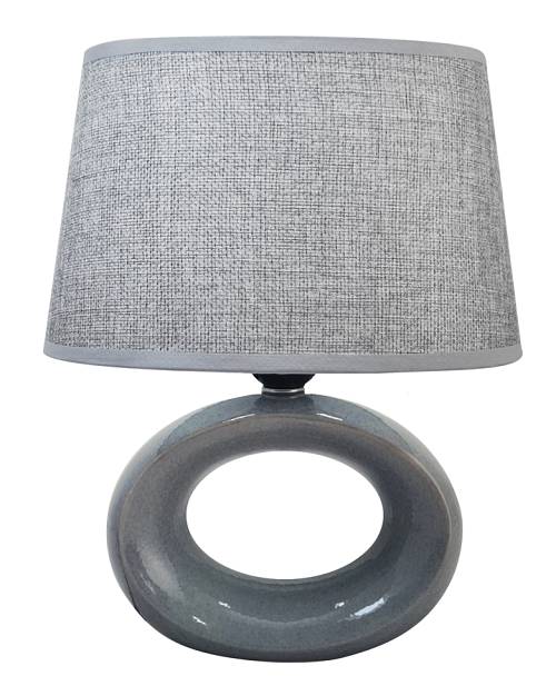 POWERTECH επιτραπέζιο φωτιστικό HLL-0136, E27, κεραμική βάση, γκρι HLL-0136