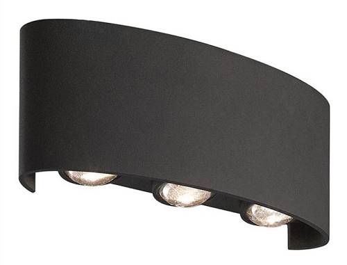 POWERTECH LED φωτιστικό τοίχου HLL-0161, 6W, 4000K, 510lm, IP65, μαύρο HLL-0161