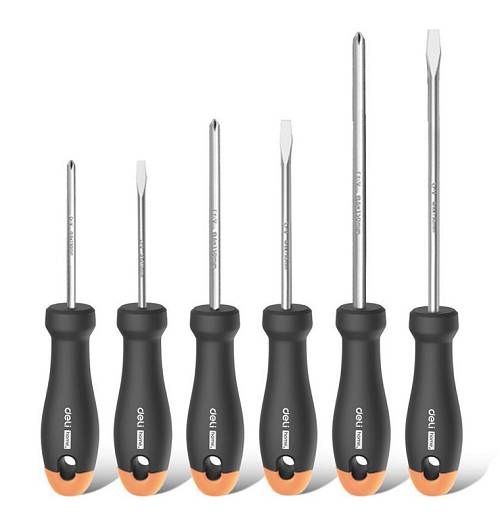 DELI σετ κατσαβίδια HT1006C, 3x ίσια & 3x σταυρωτά, μαγνητικά, 6τμχ HT1006C