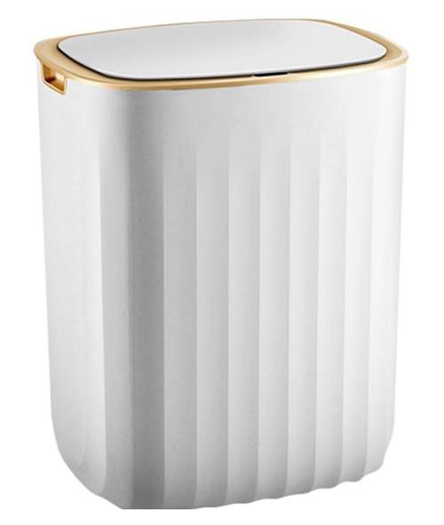 Κάδος απορριμμάτων HUH-0147, αυτόματο άνοιγμα, 12lt, λευκός HUH-0147