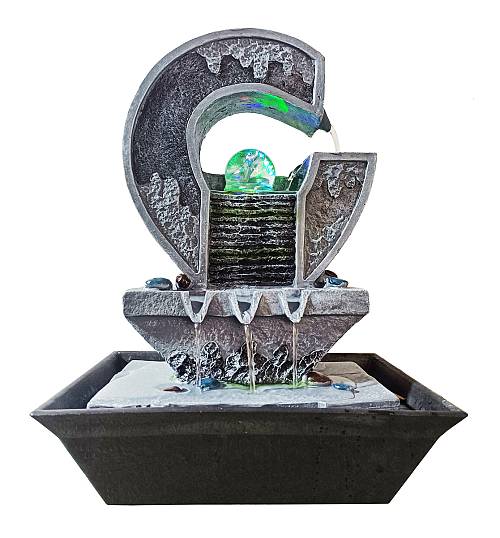 HOME USE διακοσμητικό συντριβάνι HUH-0174, φωτιζόμενο, 30x23x40cm HUH-0174