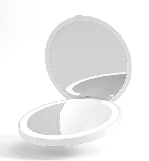 HOME USE καθρέφτης χειρός HUH-0184 με LED φως, 1x/3x zoom 180mAh, λευκός HUH-0184