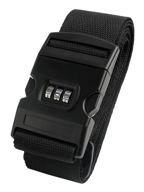 HOME USE ιμάντας βαλίτσας HUH-0240 με λουκέτο συνδυασμού, ρυθμιζόμενος, 2m, μαύρος HUH-0240