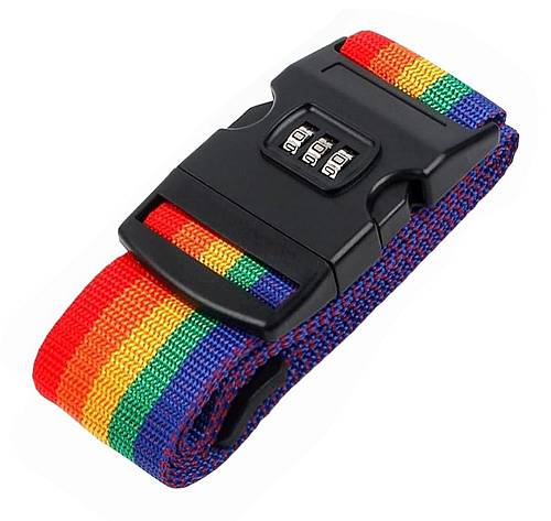 HOME USE ιμάντας βαλίτσας HUH-0241 με λουκέτο συνδυασμού, ρυθμιζόμενος, 2m, πολύχρωμος HUH-0241