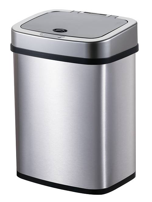 HOME USE κάδος απορριμμάτων HUH-0256 με φωτοκύτταρο, ανοξείδωτο ατσάλι, 15lt, ασημί HUH-0256
