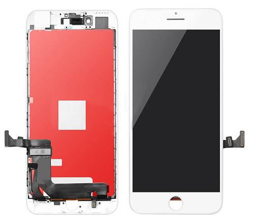 TW INCELL LCD για iPhone 8 Plus, camera-sensor ring, earmesh, λευκή ILCD-014