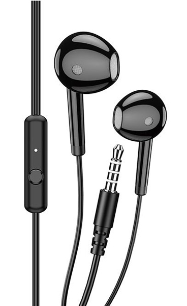 KAKUSIGA earphones με μικρόφωνο KSC-1301, 3.5mm σύνδεση, 14mm, 1.1m, μαύρα KSC-1301-BK