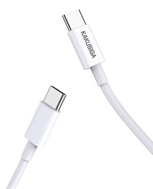 KAKUSIGA καλώδιο USB-C σε USB-C KSC-653, 100W, 480Mbps, 25cm, λευκό KSC-653-CC-WH