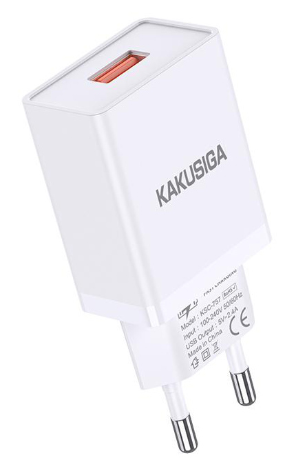 KAKUSIGA φορτιστής τοίχου KSC-930, USB, 2.4A, λευκός KSC-930-WH