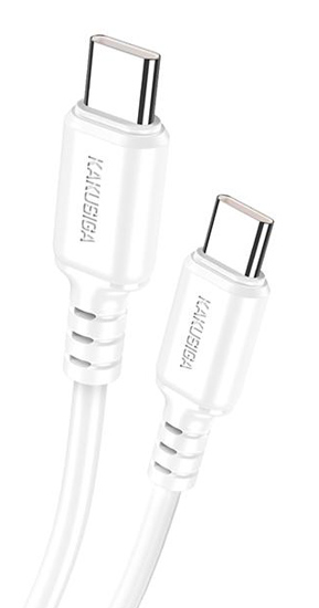 KAKUSIGA καλώδιο USB-C σε USB-C KSC-982, 60W, 480Mbps, 1m, λευκό KSC-982-CC-WH